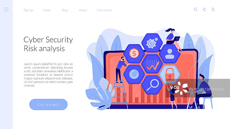 网络安全管理概念着陆页图片素材