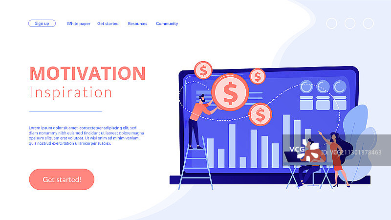 数据货币化概念落地页图片素材