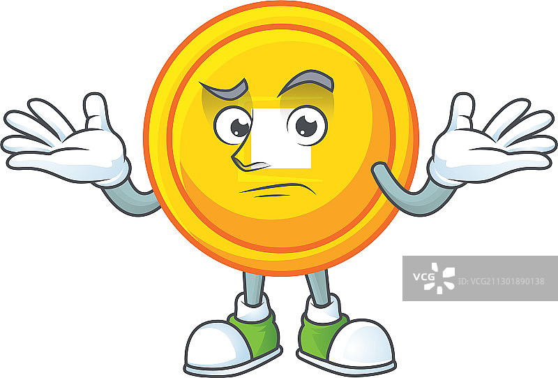 超级滑稽的咧嘴笑中国金币吉祥物图片素材
