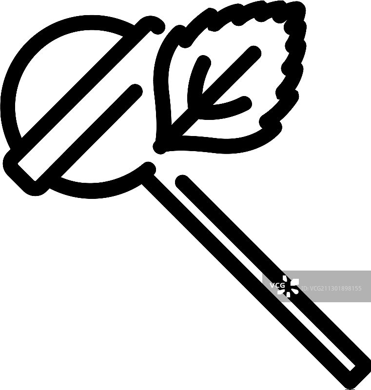 薄荷味棒棒糖轮廓图标图片素材