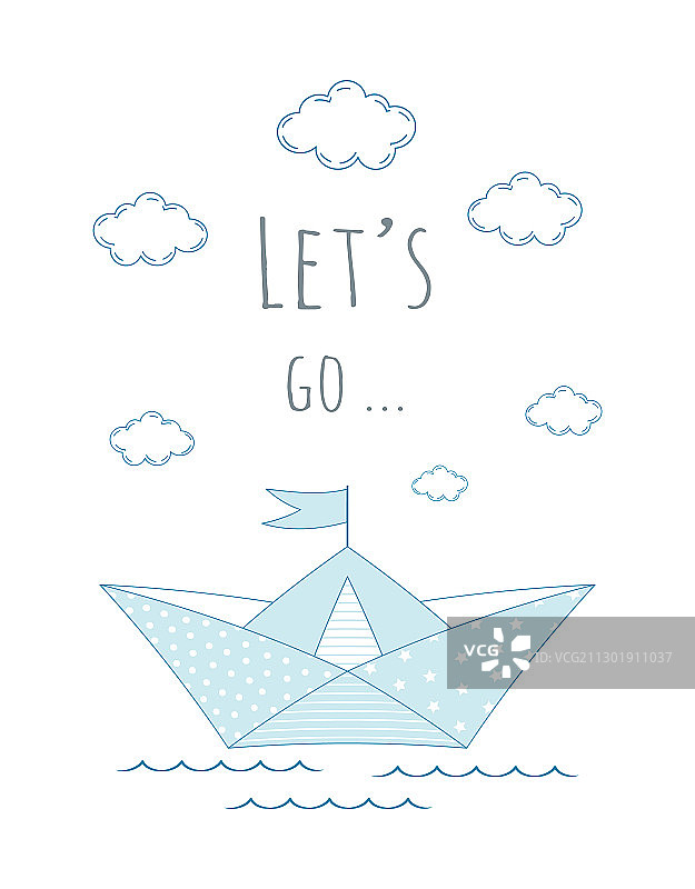 可爱帆船卡片图片素材