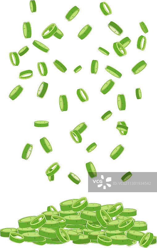 分离的切碎新鲜葱和细香葱图片素材