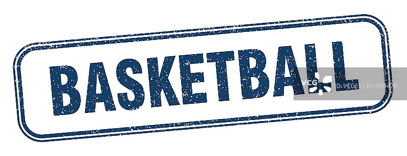 篮球方形做旧标志图片素材