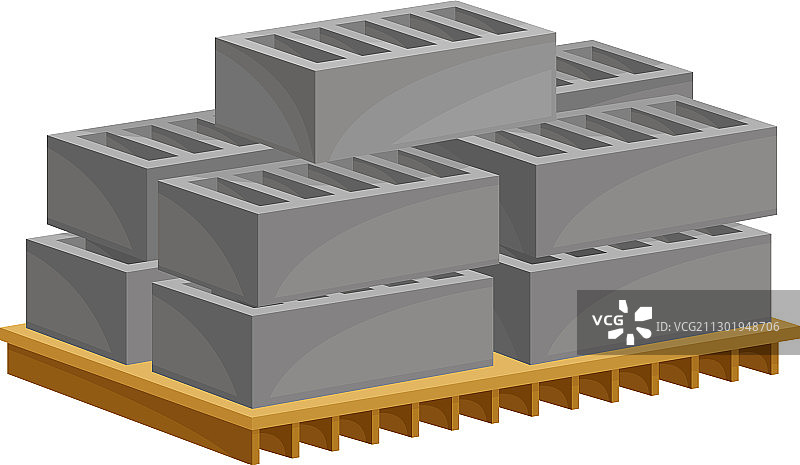 堆放在托盘上待运输的砖块图片素材