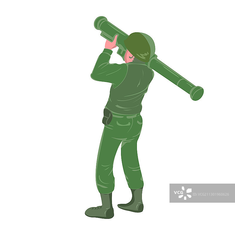 军人士兵手持火箭瞄准图片素材