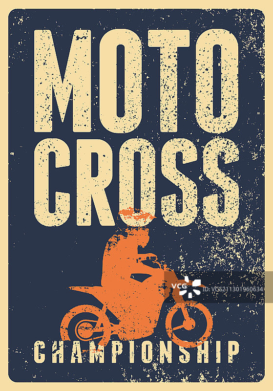 摩托车越野赛排版复古Grunge海报图片素材