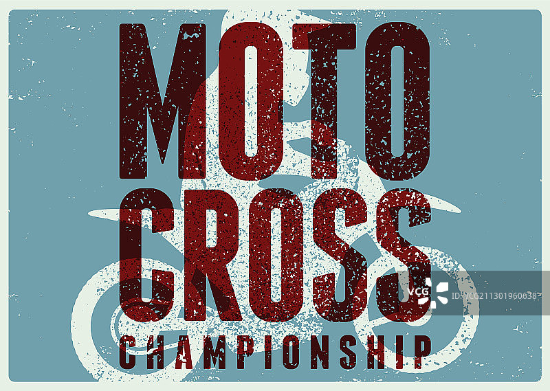 摩托车越野赛排版复古Grunge海报图片素材