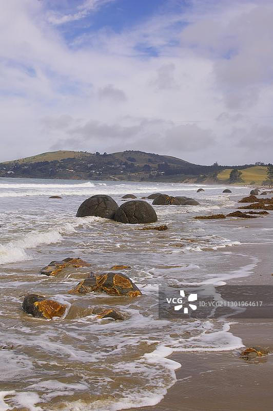 摩拉基圆石，新西兰南岛，大洋洲图片素材