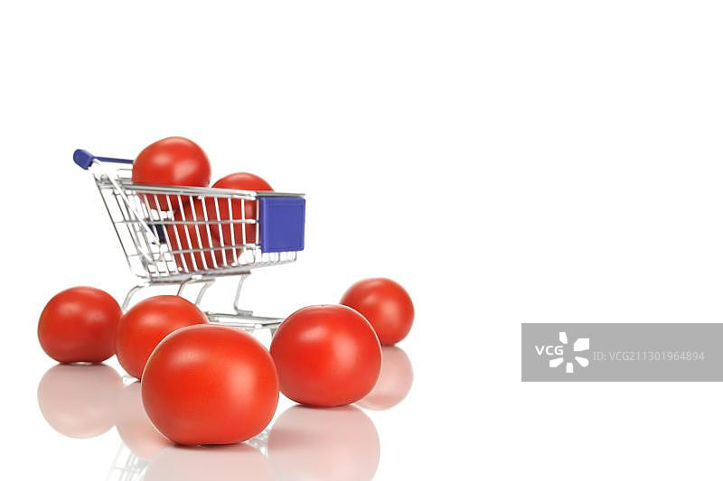 购物车和西红柿图片素材