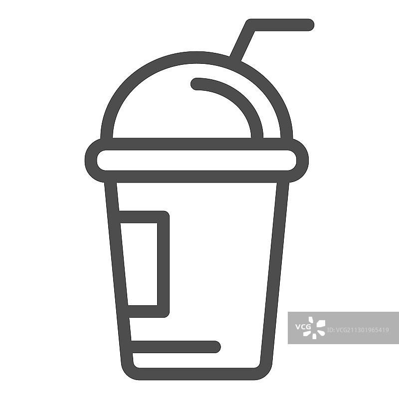 冰咖啡卡布奇诺线条图标图片素材