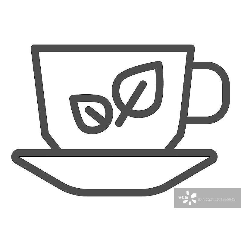 绿茶杯线条图标图片素材