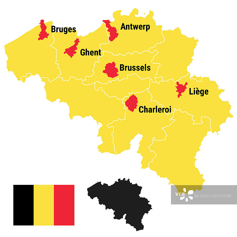比利时布鲁塞尔城市信息图地图图片素材