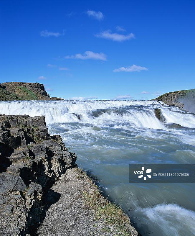冰岛南部黄金瀑布，赫维塔河图片素材
