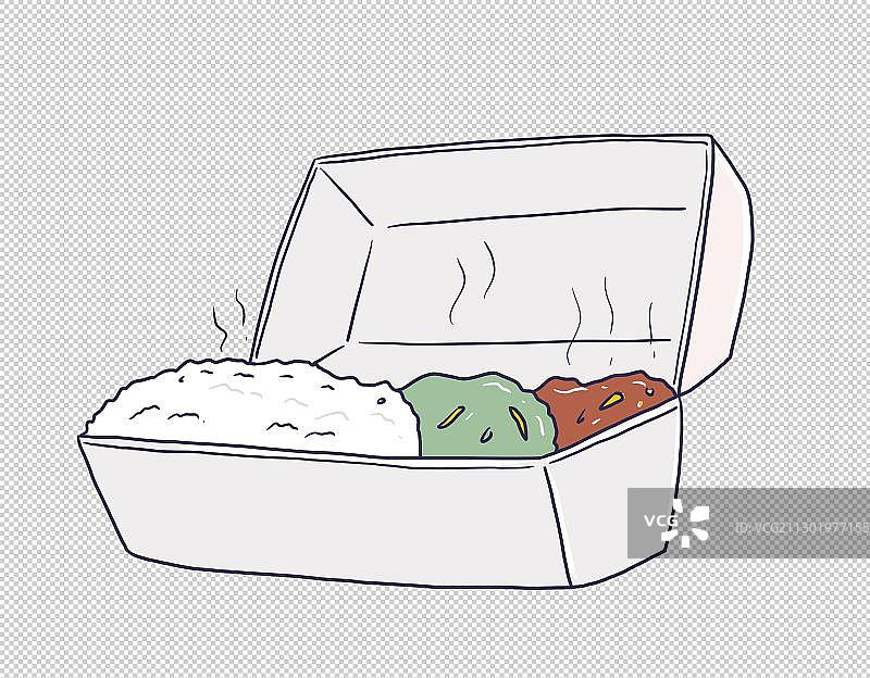 元素：手绘盒饭图片素材
