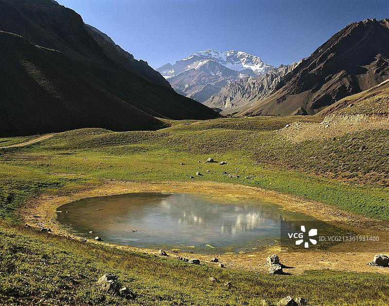 阿空加瓜山：南美洲最高峰，位于阿根廷门多萨图片素材