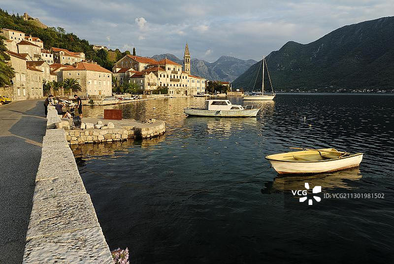 佩拉斯特古城：联合国教科文组织世界遗产，位于黑山科托尔湾，巴尔干半岛，欧洲图片素材