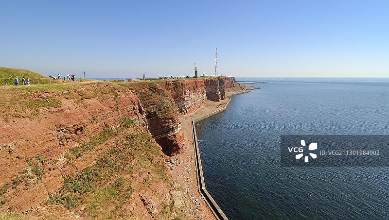 黑尔戈兰岛红色沉积岩景观，德国石勒苏益格-荷尔斯泰因州图片素材