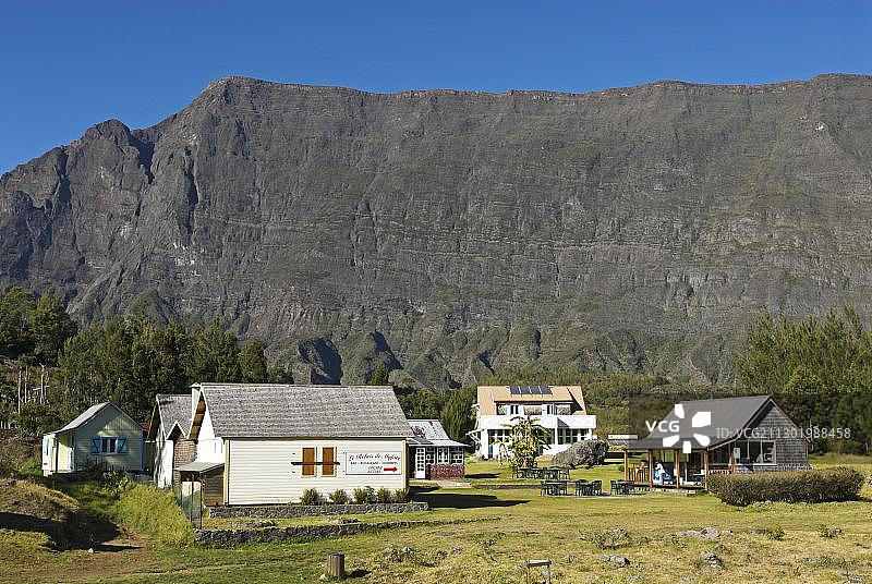 新村，马法特环形火山，留尼汪岛，法国图片素材