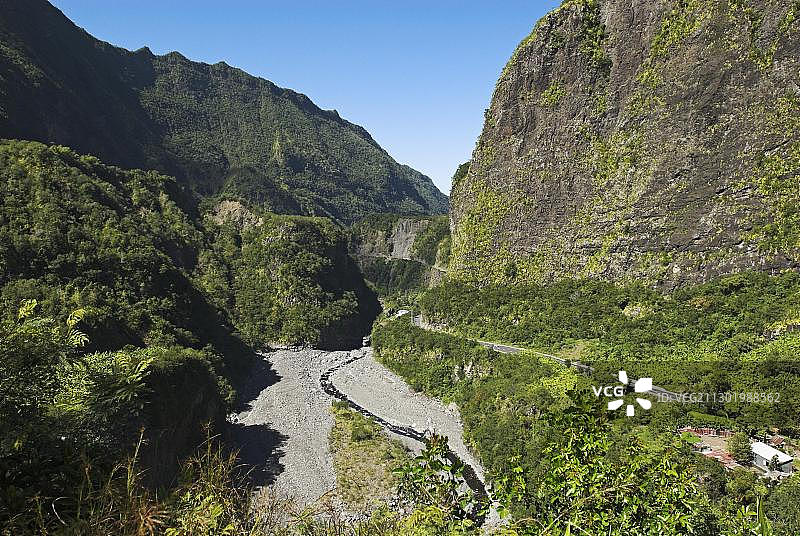 锡拉奥斯冰斗的峡谷，留尼汪岛，法国图片素材