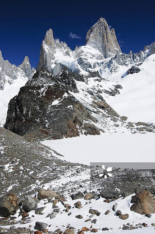 阿根廷巴塔哥尼亚冰川国家公园的菲茨罗伊峰图片素材