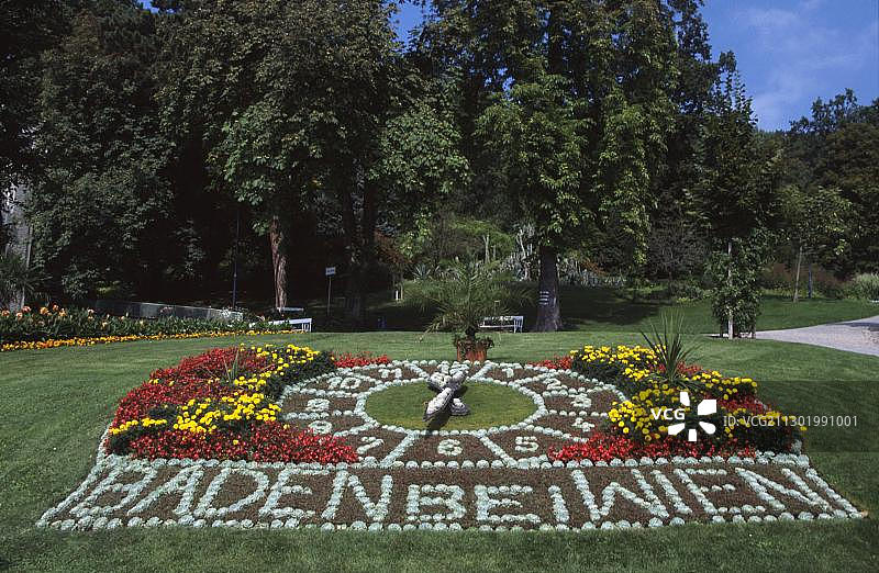 巴登水疗花园，下奥地利州，奥地利，欧洲图片素材