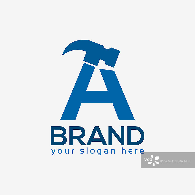 字母A锤子Logo扁平设计图片素材