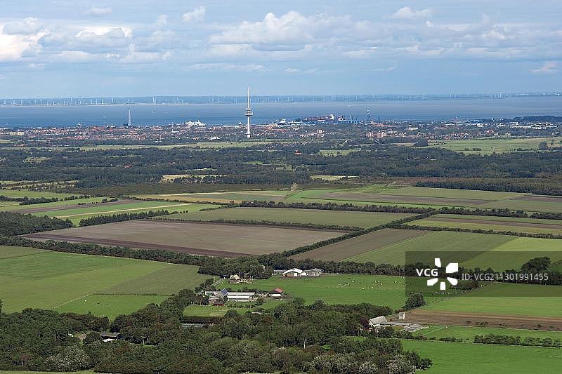 德国下萨克森州库克斯港海岸航拍图片素材