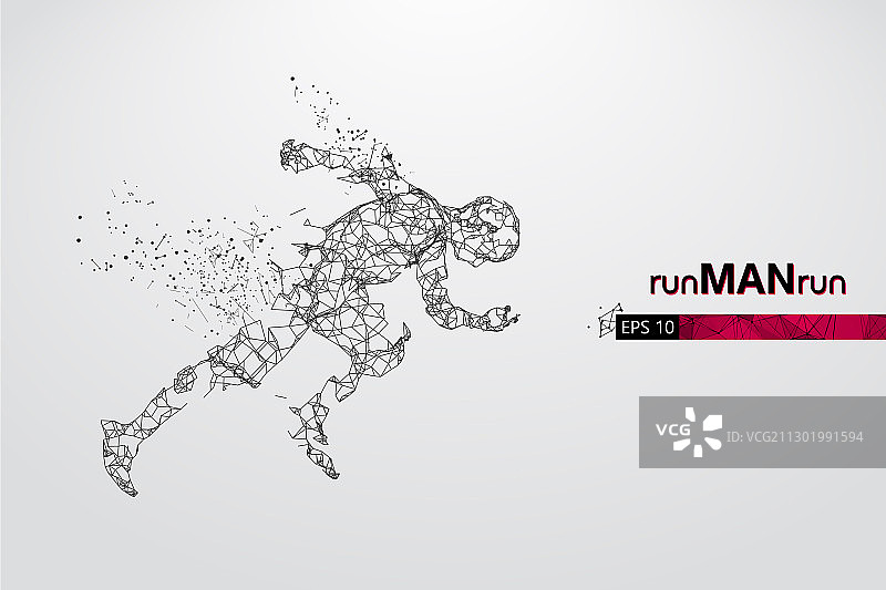 奔跑运动员剪影图片素材