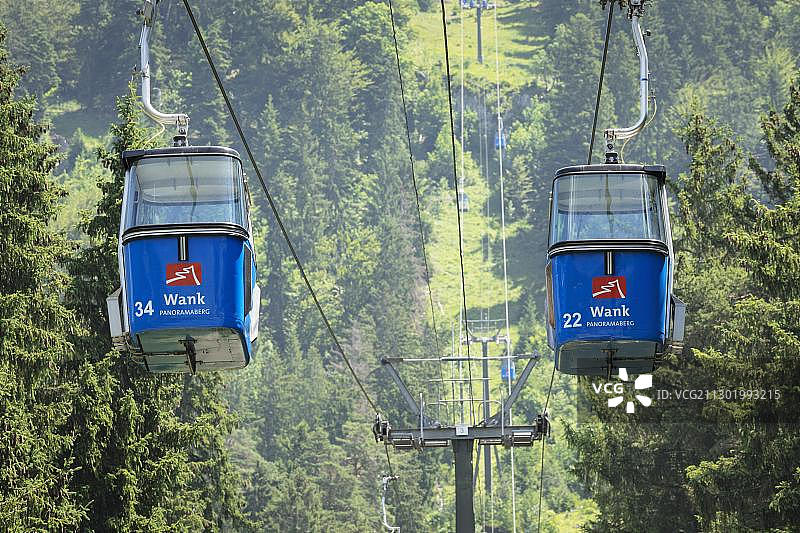 德国加米施-帕滕基兴Wankbahn缆车图片素材