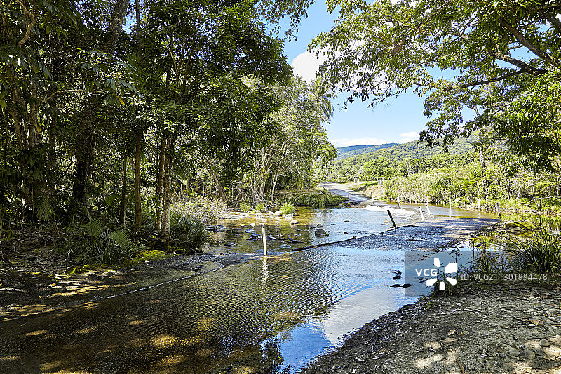 森林沟壑中的水道图片素材
