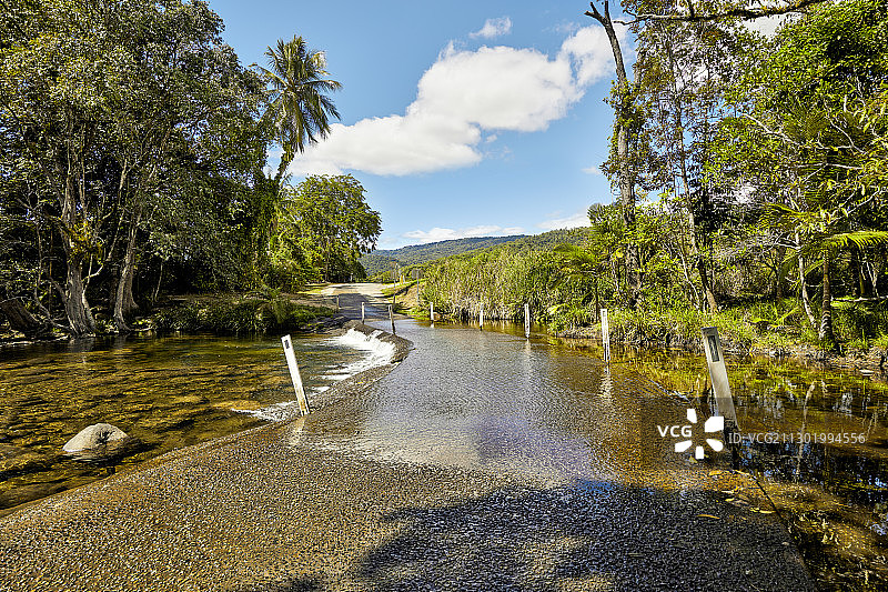 森林沟壑中的水道图片素材