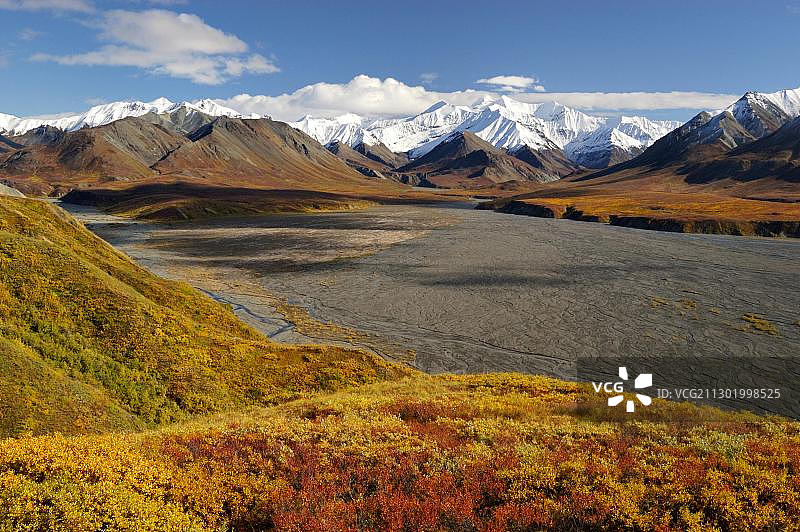 美国阿拉斯加德纳里国家公园的秋色图片素材