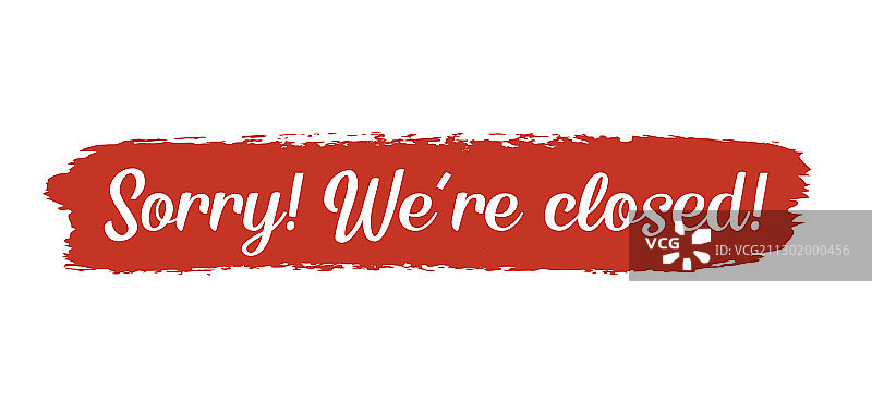 手绘暂停营业标语图片素材