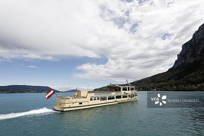 阿特湖航运公司的船只，萨尔茨卡默古特，上奥地利图片素材