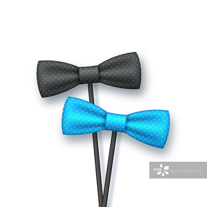 木棍上的逼真蝴蝶结图片素材