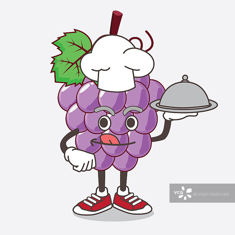 厨师葡萄卡通吉祥物图片素材