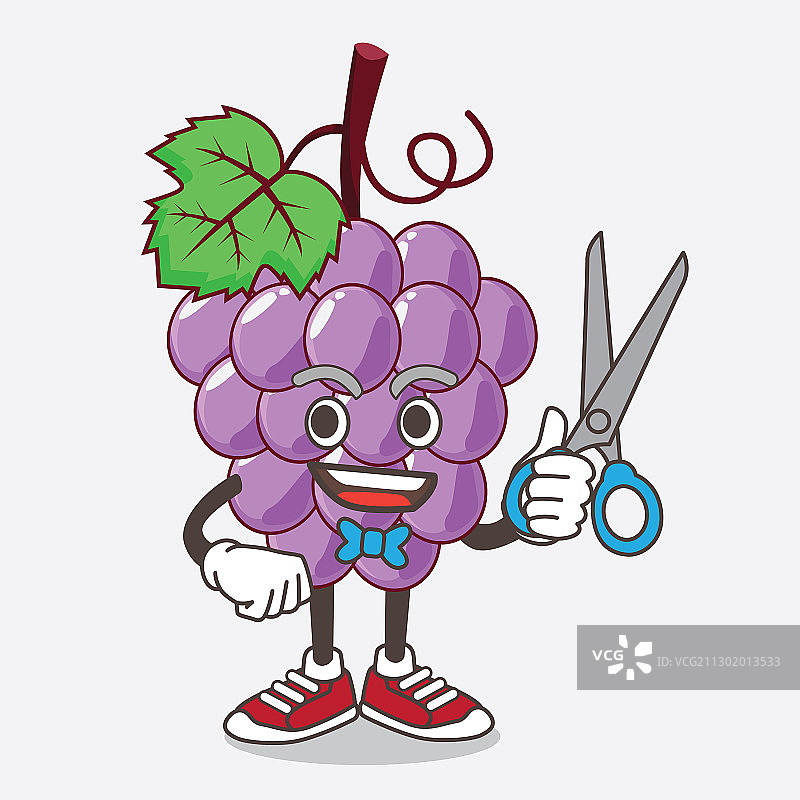 微笑的卡通葡萄吉祥物图片素材