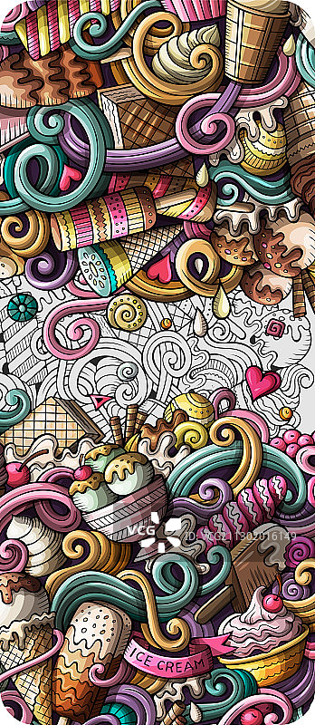 手绘冰淇淋涂鸦banner图片素材