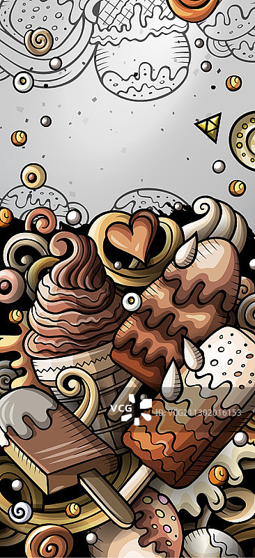 手绘冰淇淋涂鸦banner图片素材