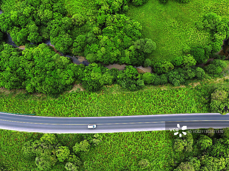 航拍草原公路图片素材