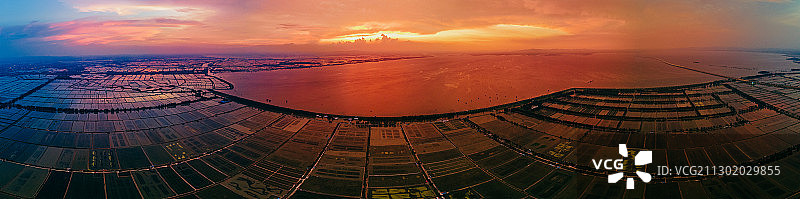 石臼湖落日图片素材