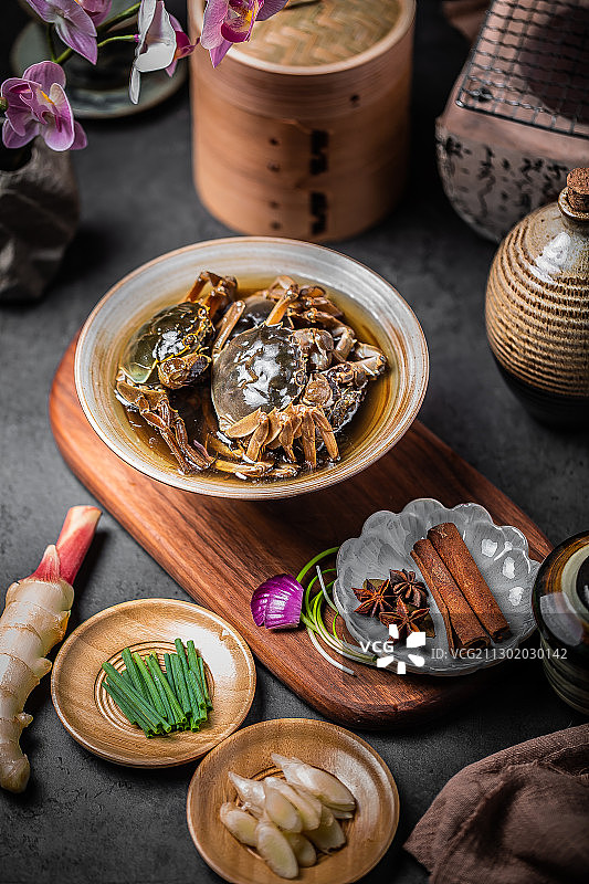 江南美食 生醉蟹图片素材