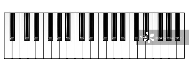逼真的钢琴琴键乐器键盘图片素材