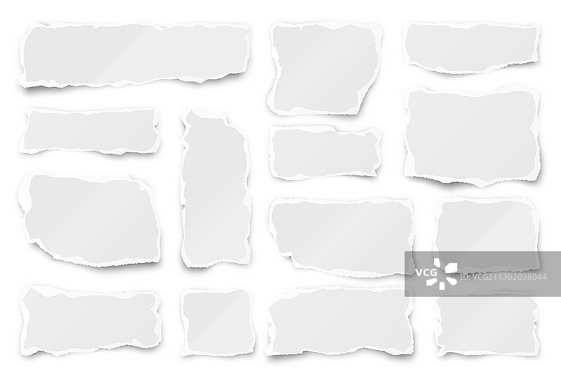 逼真的撕裂褶皱纸条图片素材