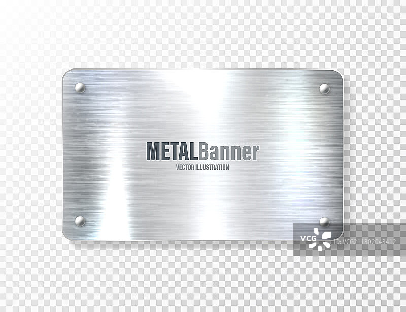 逼真闪亮金属banner拉丝钢板图片素材