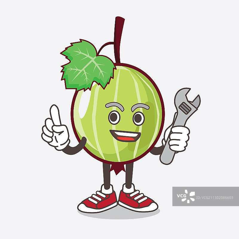卡通风格醋栗水果吉祥物图片素材