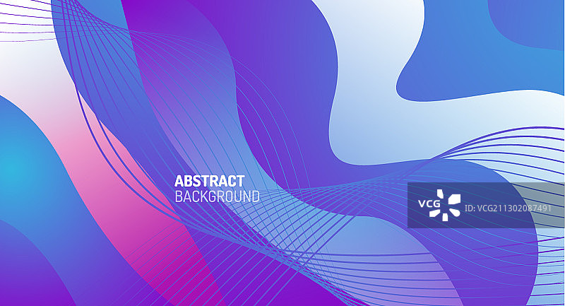 波浪型流体梯度抽象线条图片素材