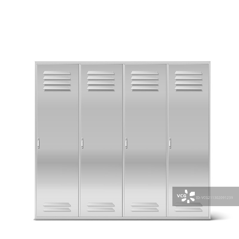 高中或健身房的钢制储物柜图片素材