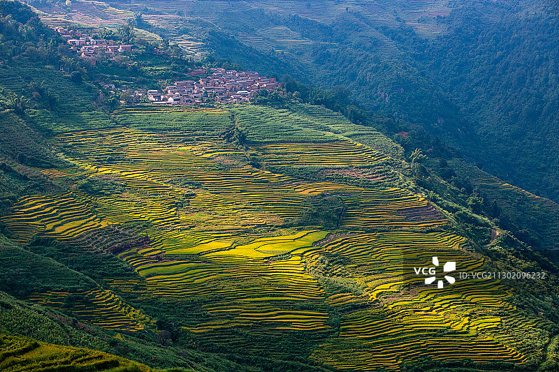 云南省元江哈尼族彝族傣族自治县那诺梯田图片素材