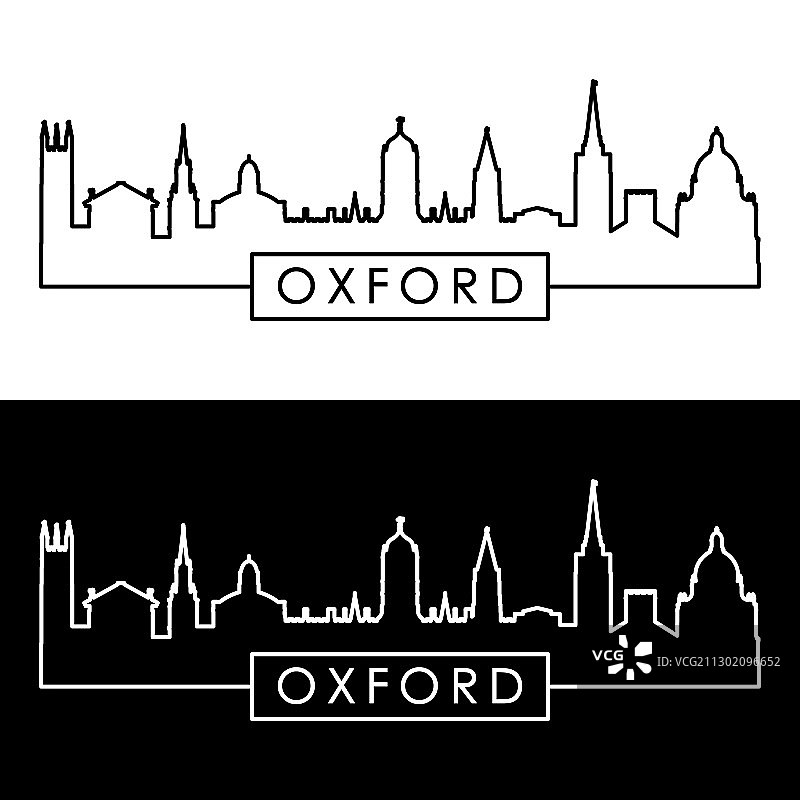 牛津天际线线性风格可编辑文件图片素材